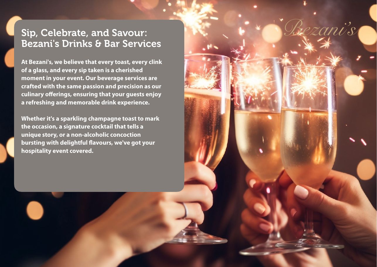 Bezani&rsquo;s drinks and bar menu
