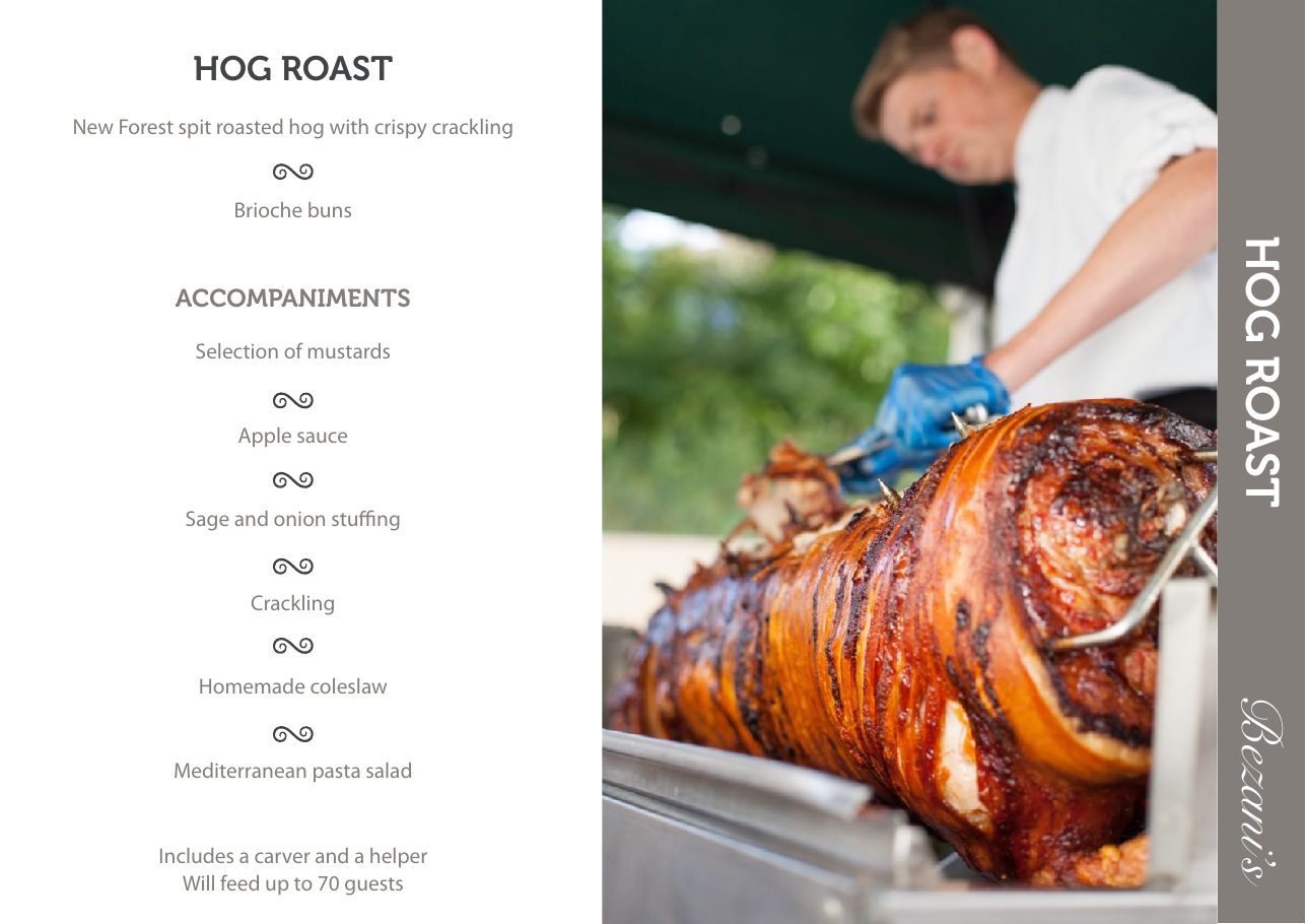 Bezani&rsquo;s hog roast menu